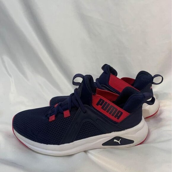 puma girls sneakers. Size 2. Navy/fushia. Excellent condition. - Picture 3 of 6